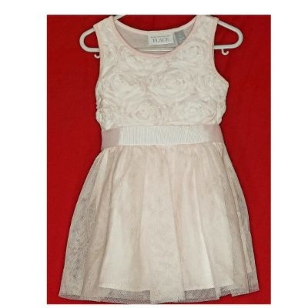 THE CHILDREN'S PLACE - Girls Pink Sleeveless Rosettes Party Dress Size 3T